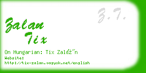 zalan tix business card